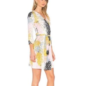 Diane von Furstenberg Wrap Mini Dress Julian Two Quarter Sleeve Splatter Print 2